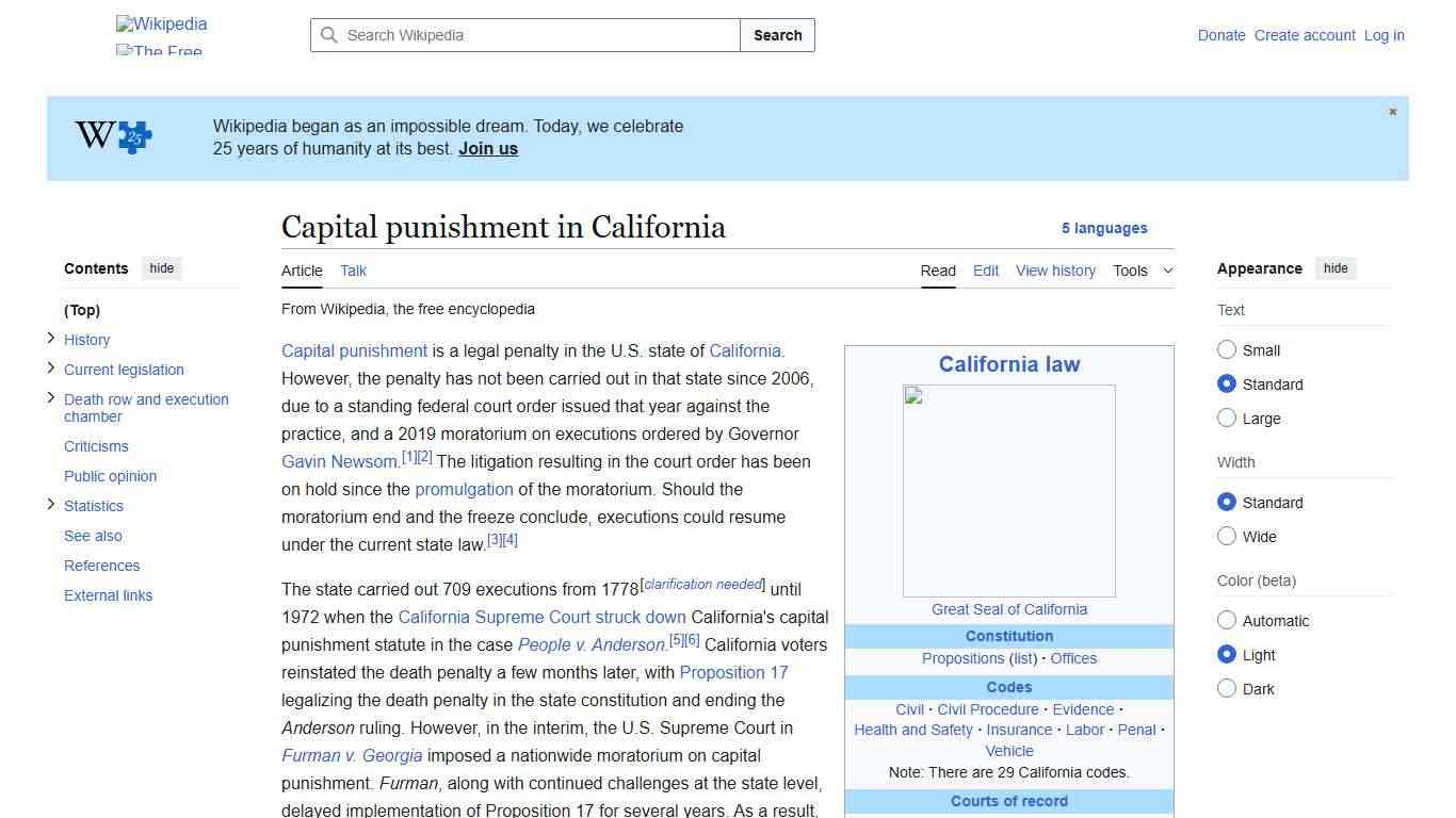 Capital punishment in California - Wikipedia